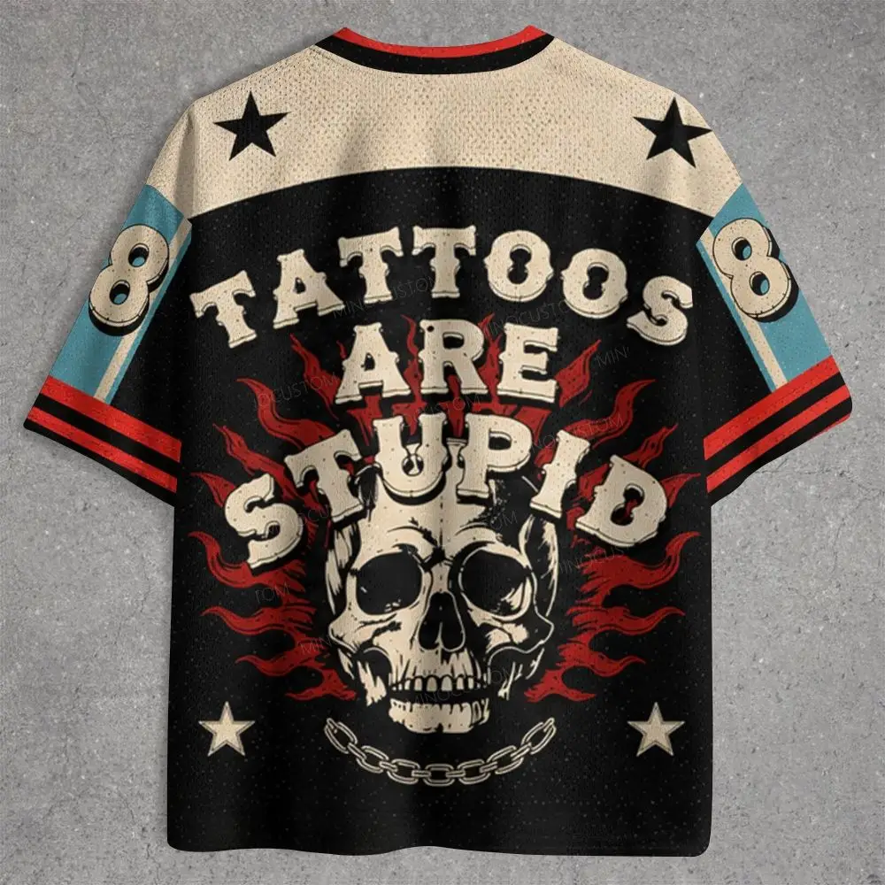 2026 Men Vintage Old‑School Skull Graphic Jersey, Retro Sarcastic Text 3D Print V‑Neck Short Sleeve Top, Streetwear Novelty Tee
