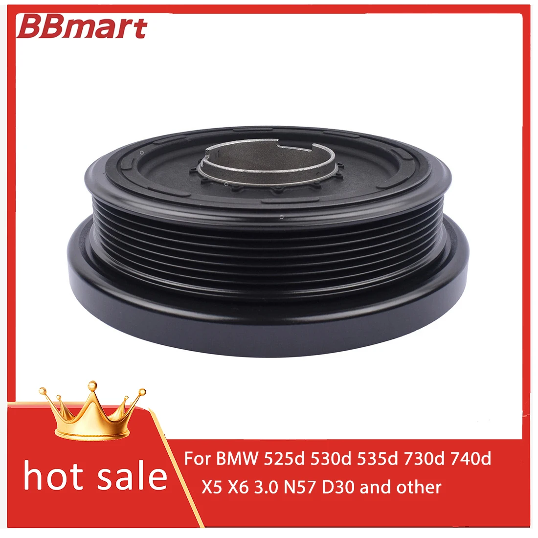 11237800026 Crankshaft pulley for BMW 525d 530d 535d 730d 740d X5 X6 3.0 N57 D30 and other. BBmart
