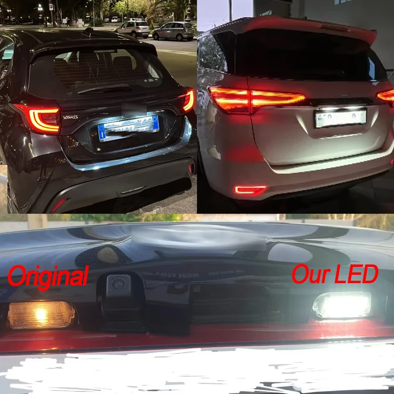 2PCS LED License Plate lights For Toyota Camry 2012 2013 2015 2016 Corolla Fielder Yaris 2012-2015 Highlander Avalon 14-18