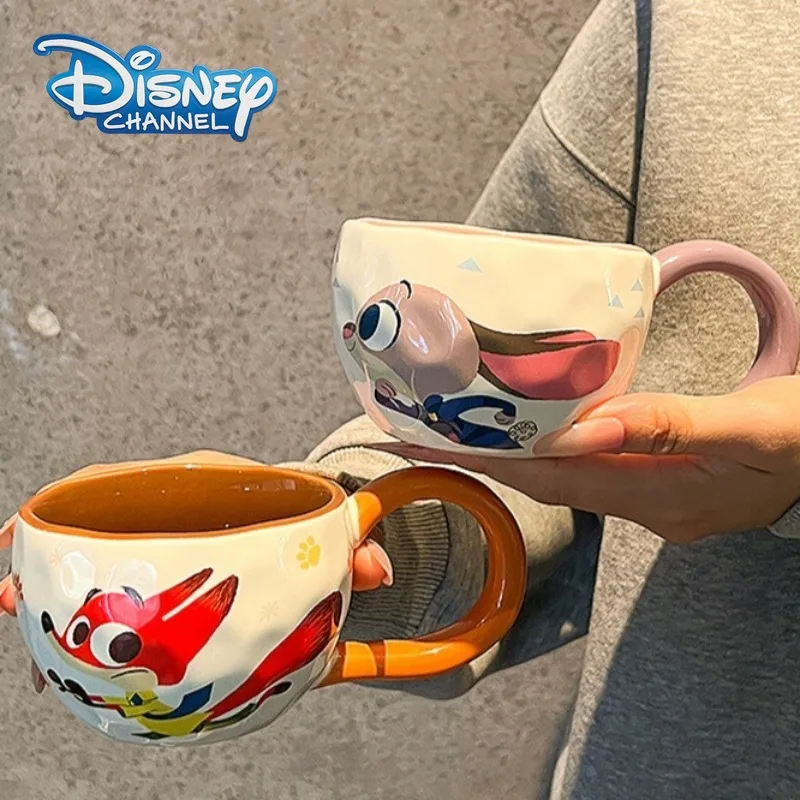 

Disney Mug Zootopia Nick Judy Ceramic Thick Cartoon Cute Large Capacity Dormitory Office Home Coffee Couple Breakfast Cup Gift