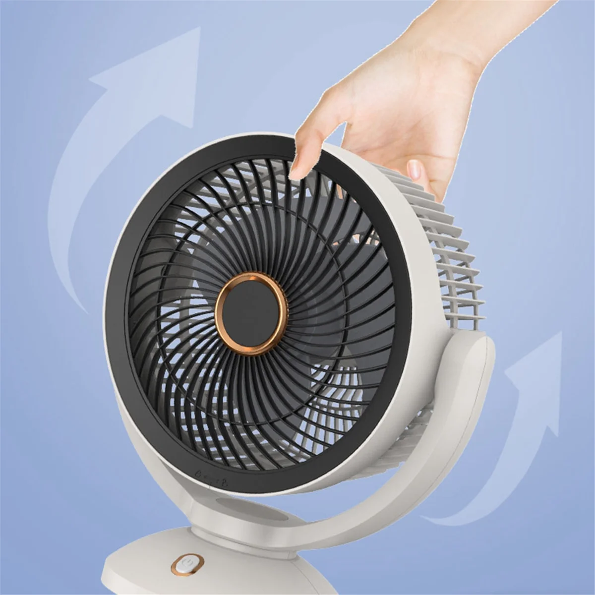 USB Air Circulation Electric Fan Non Rechargeable Table Desktop Portable Wall Mounted 360 Degree Rotation with Light