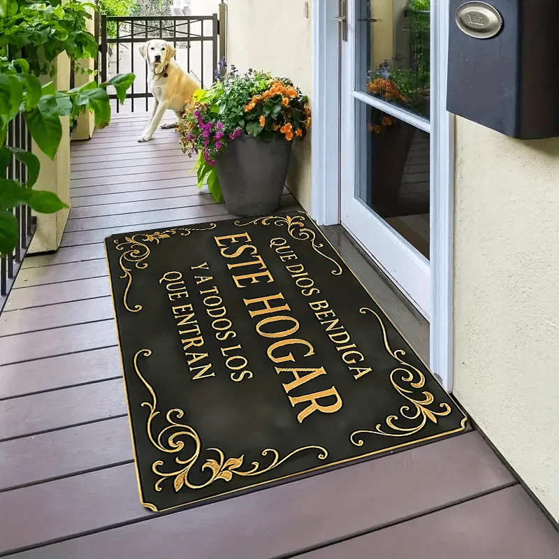 Religious Spanish Doormat Welcome Mat Home Decor Entrance Blessing Rug Spiritual Gift Divine Blessings Christian Housewarming Ma
