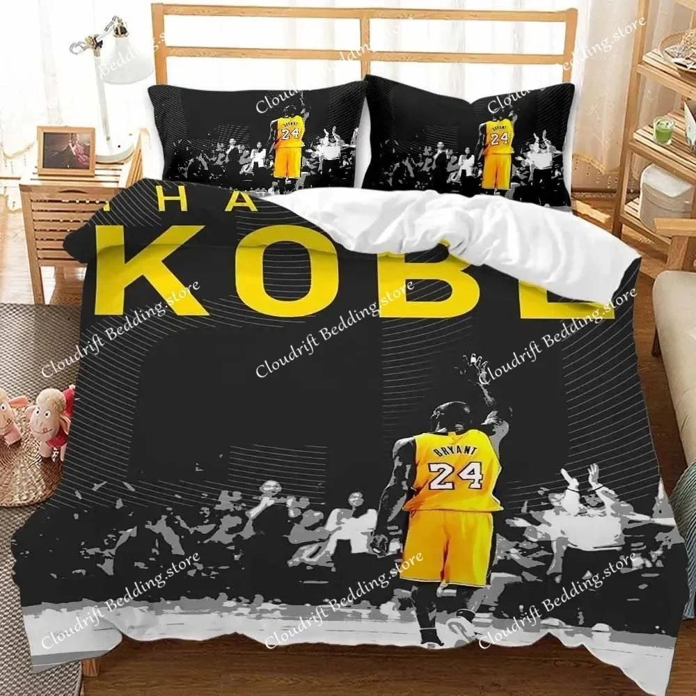

Basketball Star Bedding Set with zipper, Polyester 3D Digital Print Boys Girls Double Queen Comforter Cover set And Pillowcase74