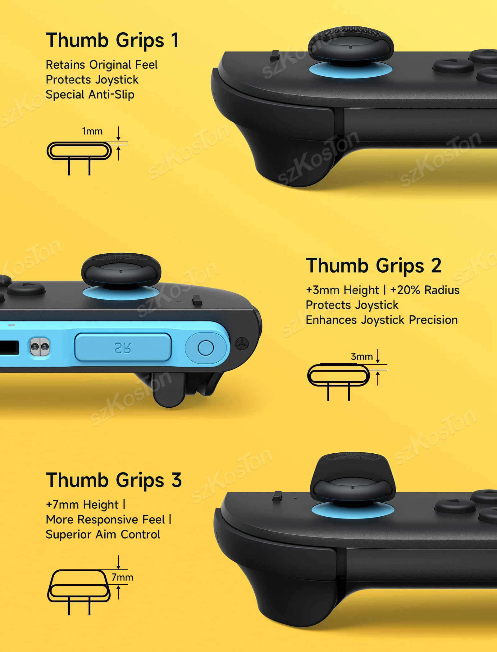 Thumb Grips Caps for Switch 2 Joyco Ergonomic Design Enhanced Gaming Experience JoyStick Grip Cover for Switch2 Accessories