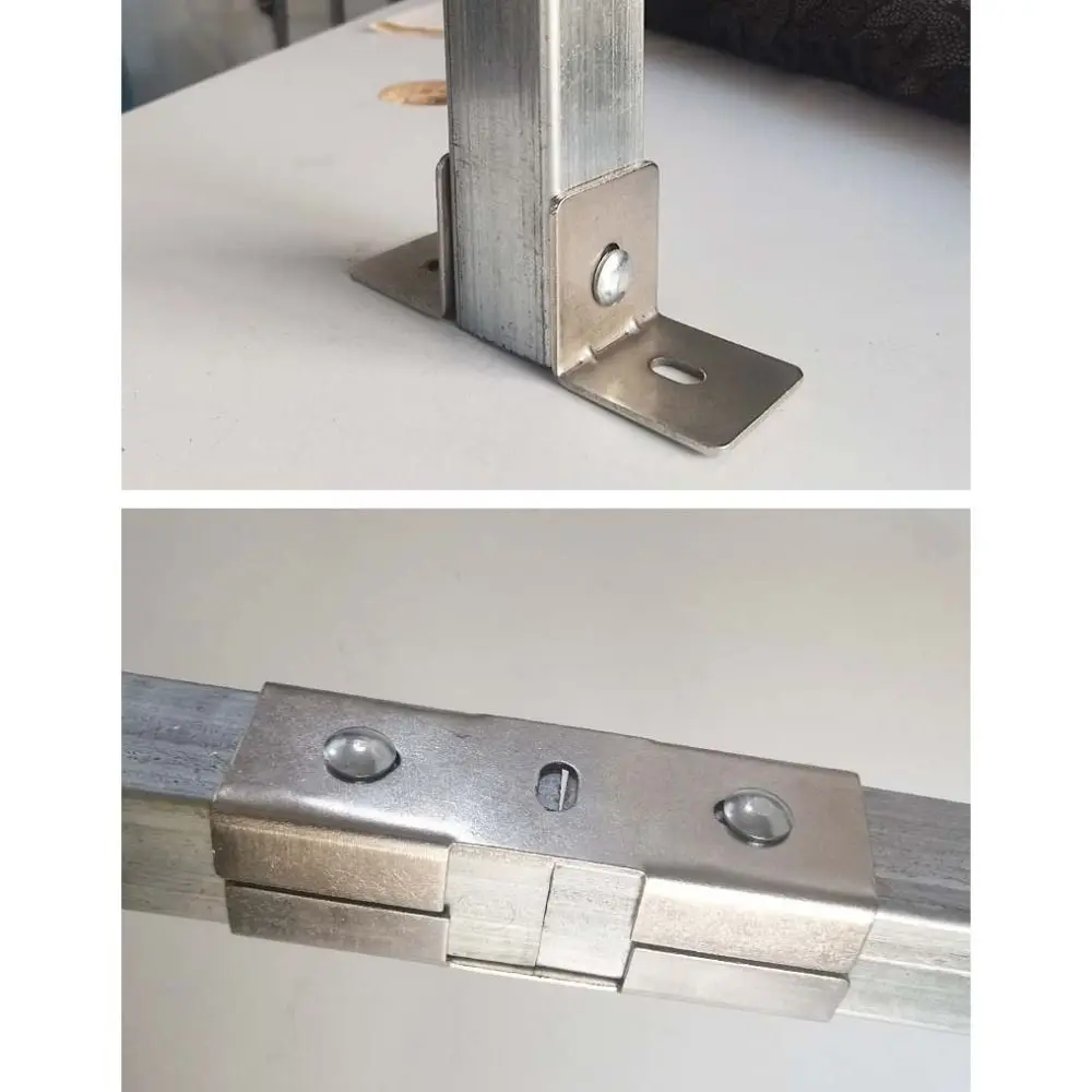 

40*40 мм квадратный соединитель для трубки, беспаечный оцинкованный стальной соединительный соединитель, фиксированный зажим для труб, зажим из углеродистой стали, крепеж