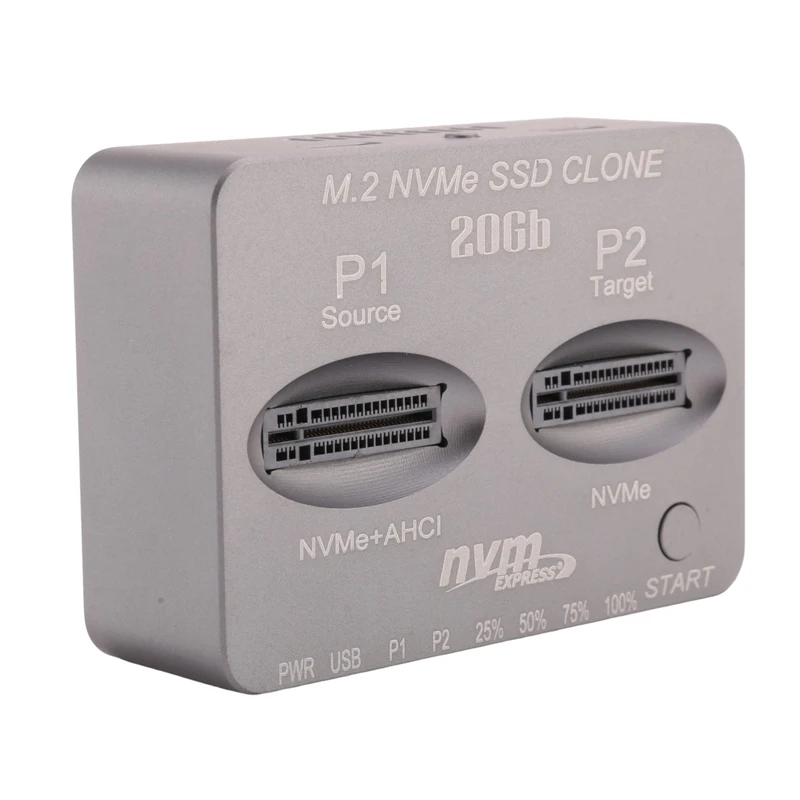 M.2 NVME SSD Clone Dual-Bay Nvme Docking Station USB3.2 Gen2 Type C External Hard Disk Box For M2 SSD And M Key SSD