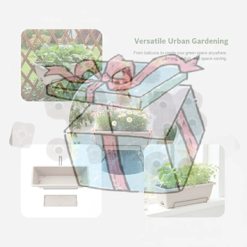 【CCA】Self-absorbing Flower Pot Base Drainage Hole And Absorbent Rope Indoor Vegetable Growing Pot Plants Cuttings Pot For Home