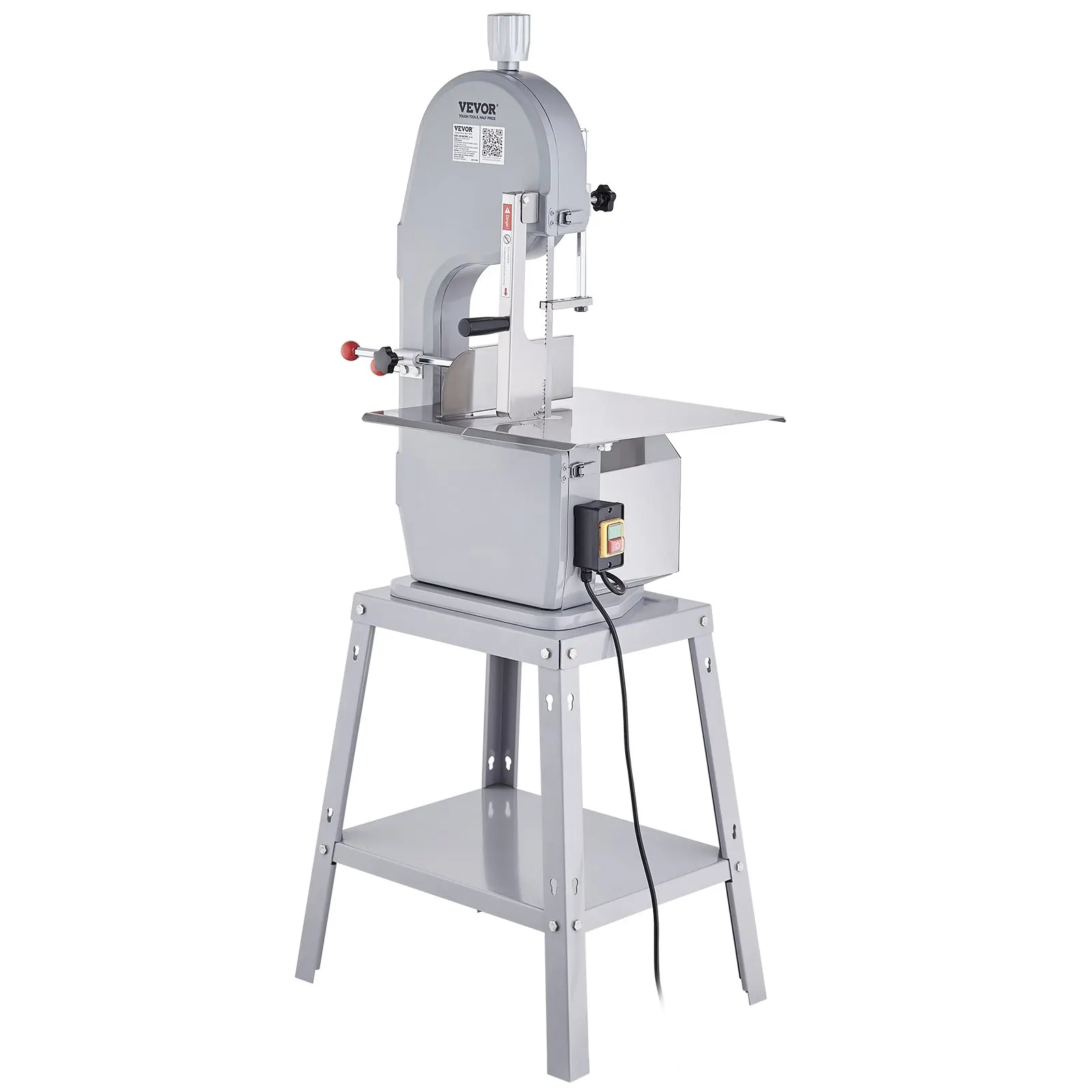 

Commercial Electric Meat Bandsaw, 1500W Stainless Steel Vertical Bone Sawing Machine, Workbeach 19.3" X 15", 0.16-7.9 Inch