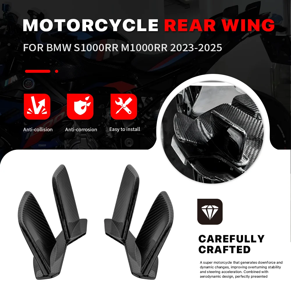 

Motorcycle Rear Tai Wing Rear Spoiler For BMW S1000RR M1000RR 2023-2025 Aerodynamic Wing Side Wing Side Winglet Aileron Fairing
