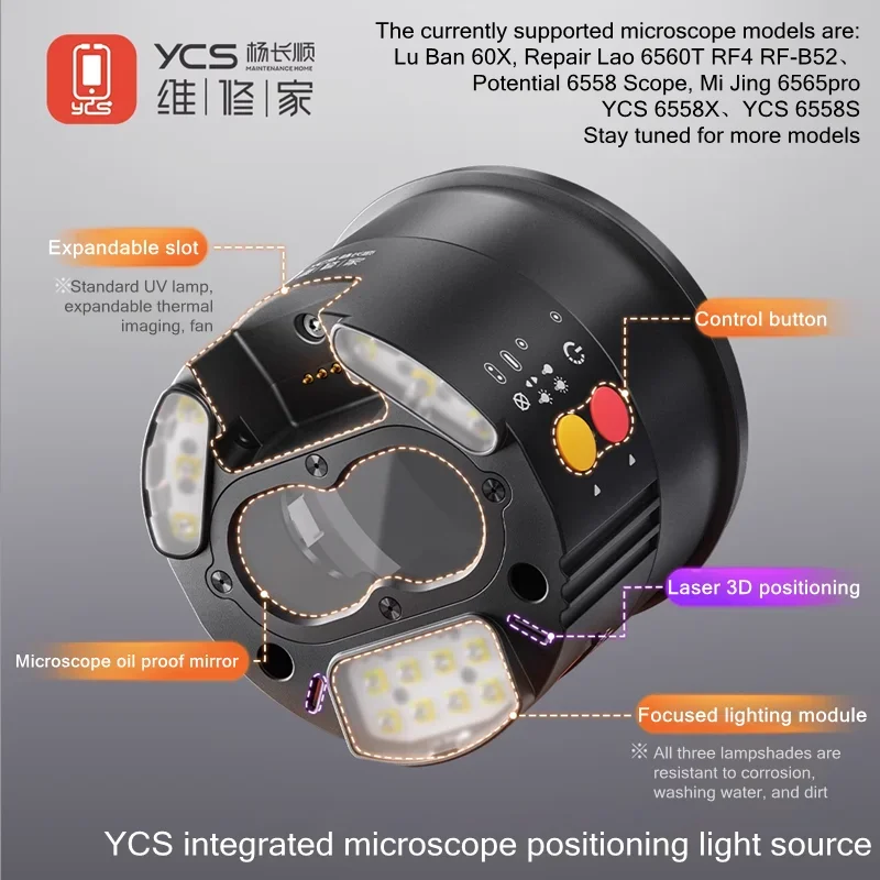 

Уникальный источник света для 3D-позиционирования микроскопа YCS с УФ-лампой, оснащенный костюмом для микроскопической лампы YCS 6558X 6558S