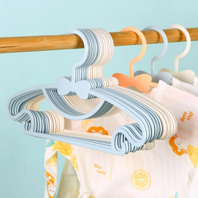 

10Pcs Baby Hangers Non-Slip Kids Baby Clothes Hangers Plastic Bowknot Infant Pants Hangers For Boys Childrens Newborn Organizer