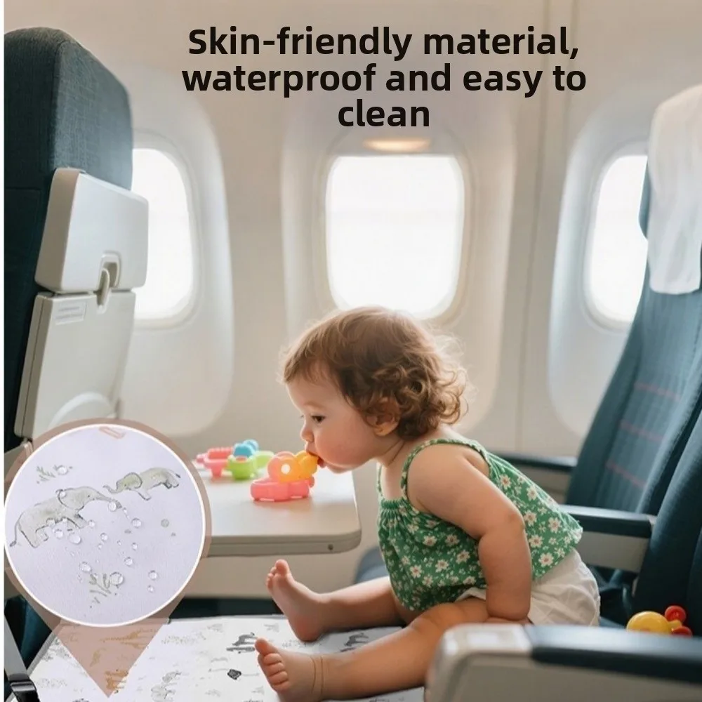 Cute Breathable Airplane Bed with Side Pocket Comfort Design Airplane Footrest Portable Anti-Slip Design Toddler Seat Extender