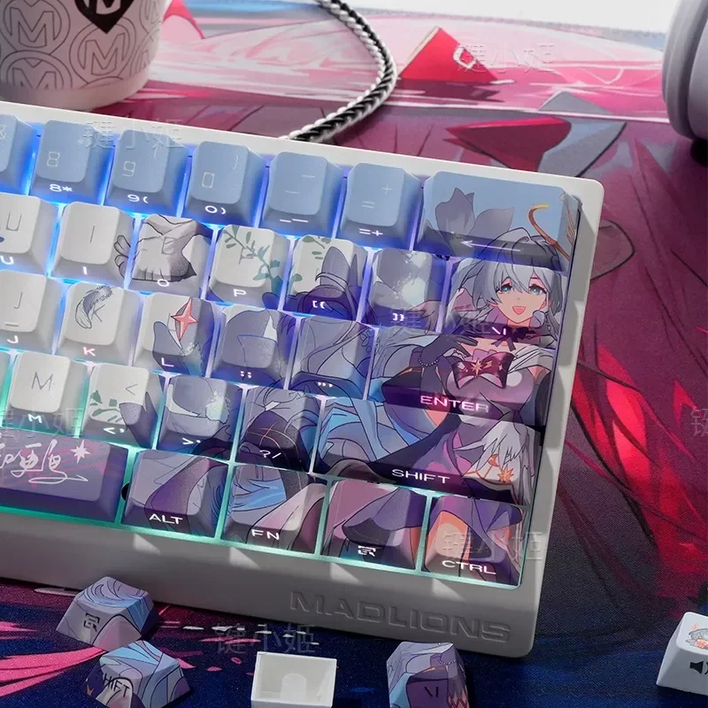 

Robin 130 keycap collapse star dome railway firefly keycap side engraved light transmission heat sublimation magnetic axis