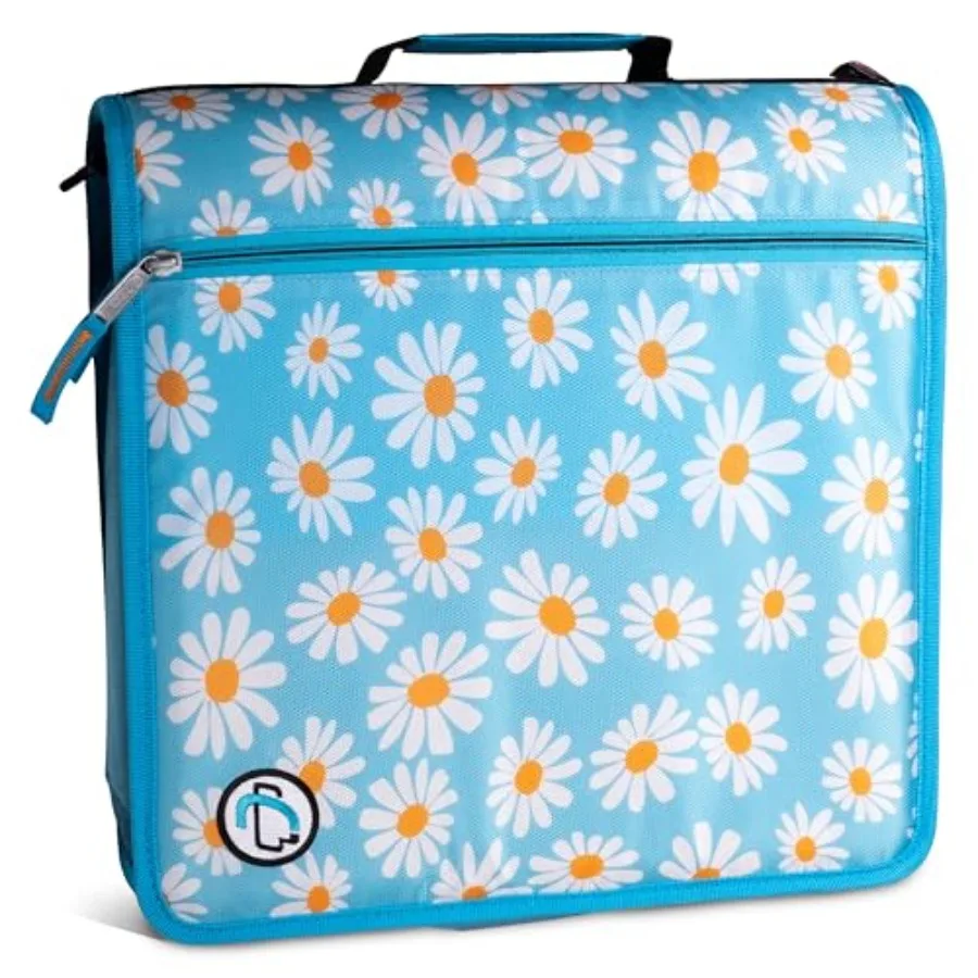 

Case-it Mighty Zip Tab School Zipper Binder 3-Inch O-Rings, 600-Sheet Capacity, 5-Subject Expanding File Folder, Multiple Pocke