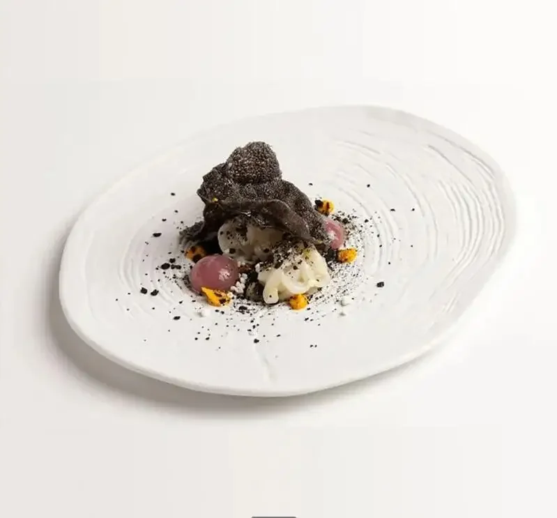 

Легкая роскошная тарелка для отеля Димсам, французский ресторан, сплошной цвет, сервировочный поднос для стейка, домашняя кухня, керамическая посуда