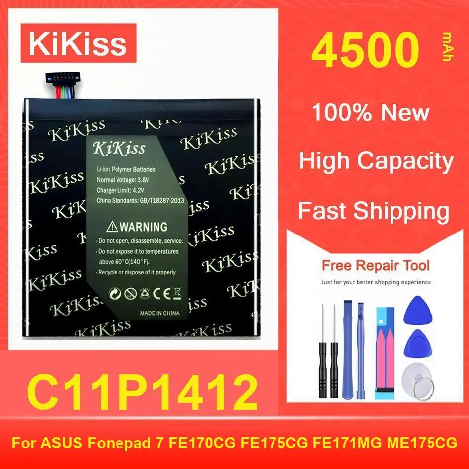 

Kikiss Battery 4500Mah C11P1412 For ASUS Fonepad 7 FE170CG FE175CG FE171MG ME175CG