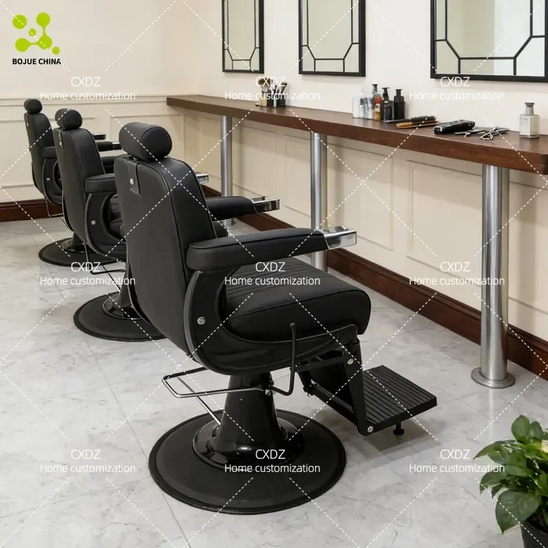 Men's barber shop oil head chair hair salon reclining chair adjustable headrest lifting rotating chair hair salon special