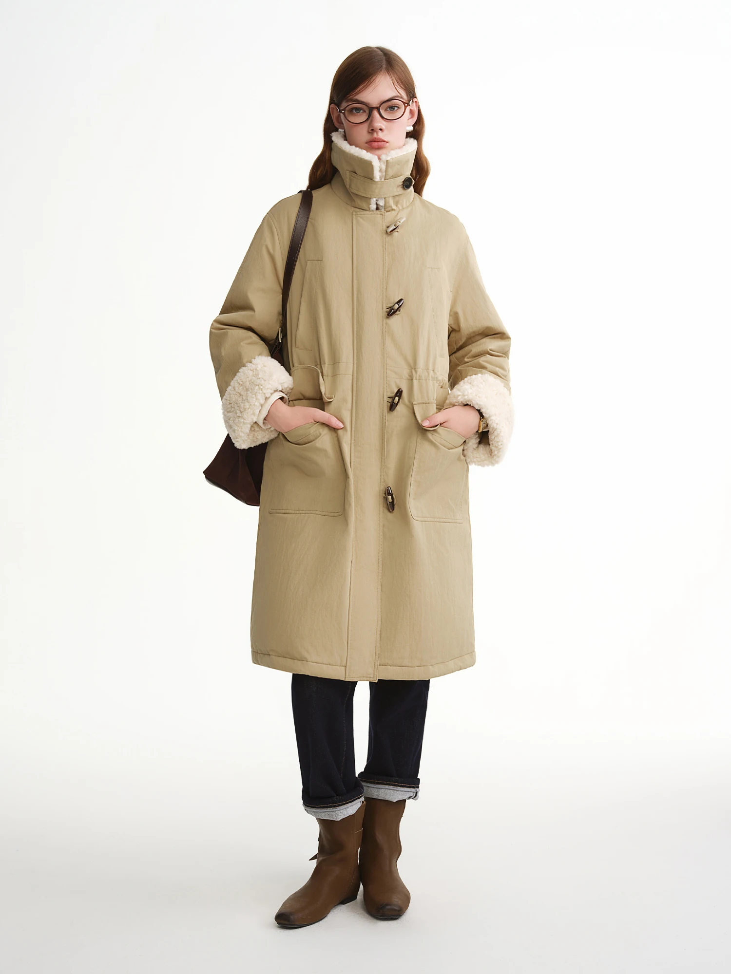 DUSHU حجم كبير المرأة لينة الثلوي الرجعية البلدغ أزرار 2025 شتاء جديد وصول أسفل سترة الشتاء الإعدادية نمط ملابس خارجية مريحة