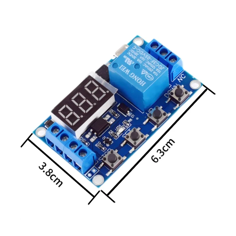 DC 6-30V Support Micro USB 5V LED Display Automation Cycle Delay Timer Switch Off Delay Time Relay 6V 9V 12V 24V