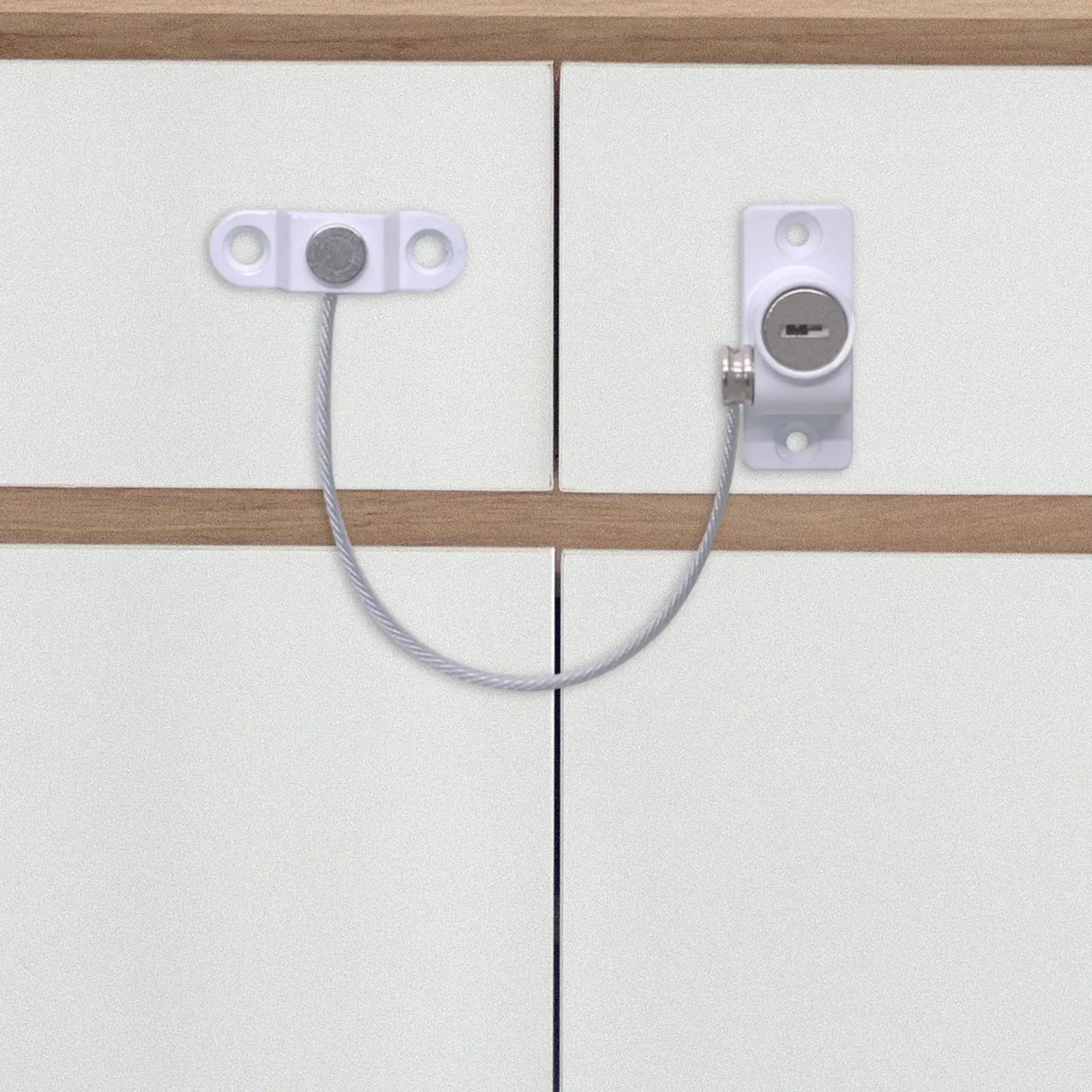 Child Safety Cabinet Strap Lock Fridge Lock with Keys Security Cable Lock Sturdy