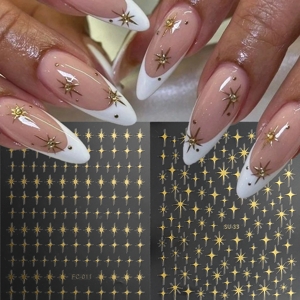 2-autocollants-pour-ongles-en-forme-d'etoile-doree