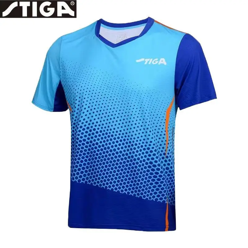 STIGA-T-shirt de tennis de table à manches courtes, haut de sport