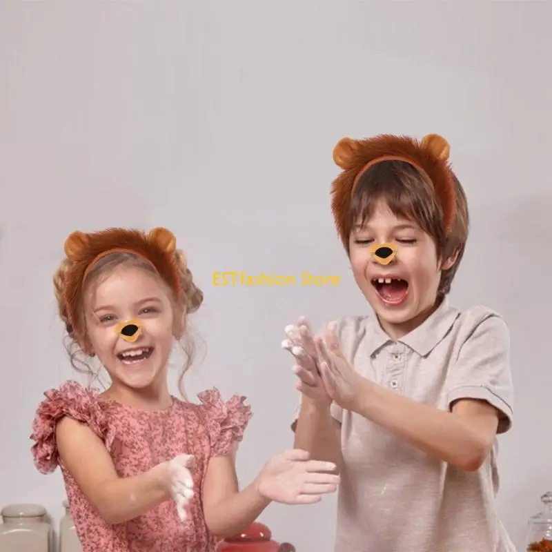 Y5GC 할로윈 사자 복장 의상, 헤어 밴드, 어린이 생일 파티를위한 꼬리