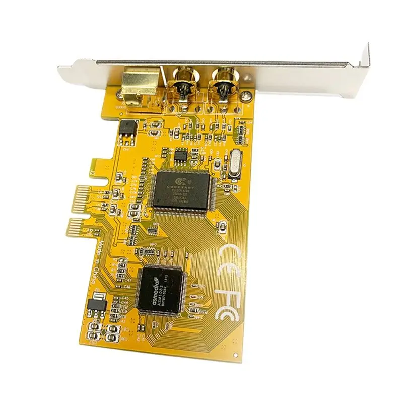 L77A PCIE to AV 878A Video Capture Card PCIE Surveillance HD Image 640x480 2 PORTS AV Svhs Terminal Connector Capture Card