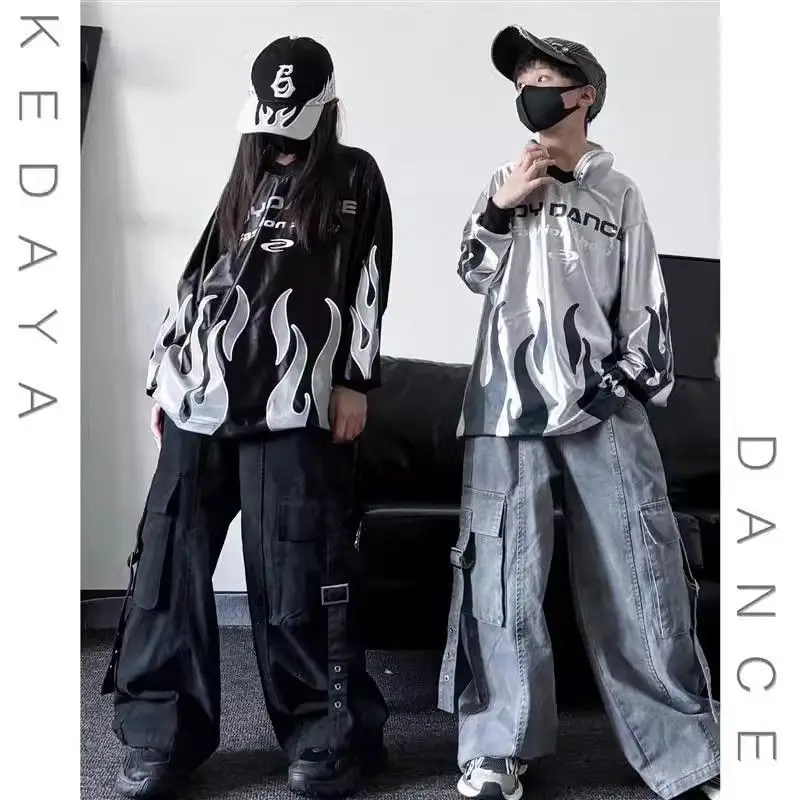 

Children's clothing men's and women's gender-neutral hip-hop quick-drying long-sleeved T-shirt trousers children's hip-hop
