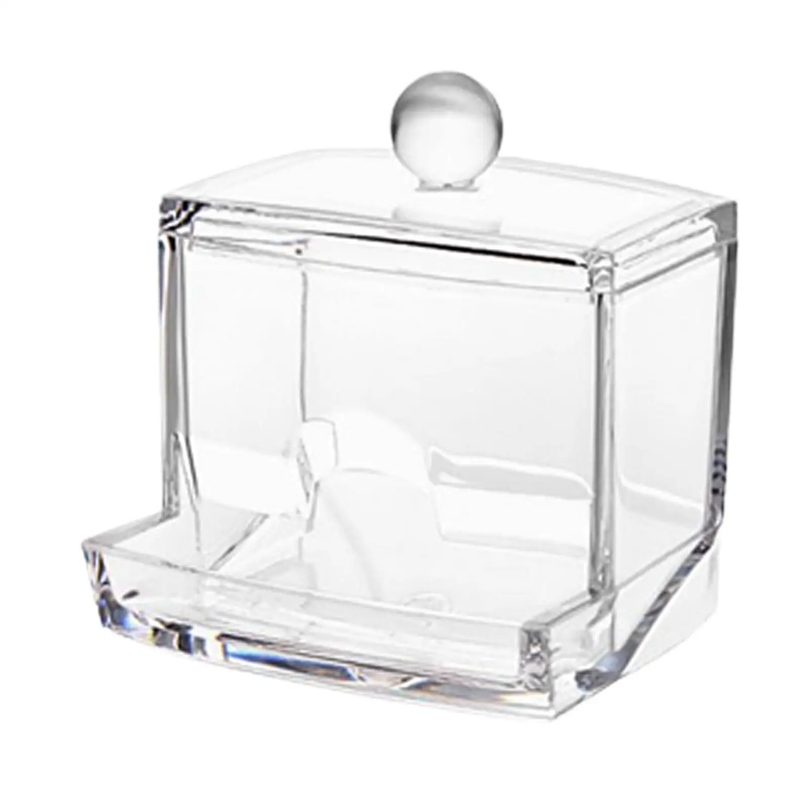 Acrylic Swab Box Transparent with Lid Organization Cosmetic Container