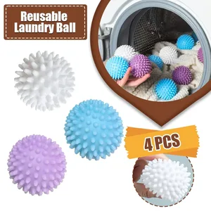 4 Buah Bola Pengering PVC Dapat Digunakan Kembali Bola Cucian Mesin Cuci Bola Pelembut Kain Pengering untuk Aksesori Alat Pembersih Pakaian Rumah 8 penjual terbaik suncatcher kristal hyaline dora - №