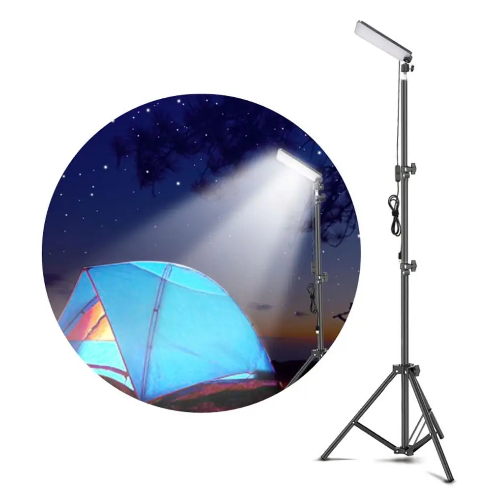 1.8M Camping Light Portable Light LED Work Lights With Stand for Camping Adjustable Telescoping Metal Tripod Camping Lights