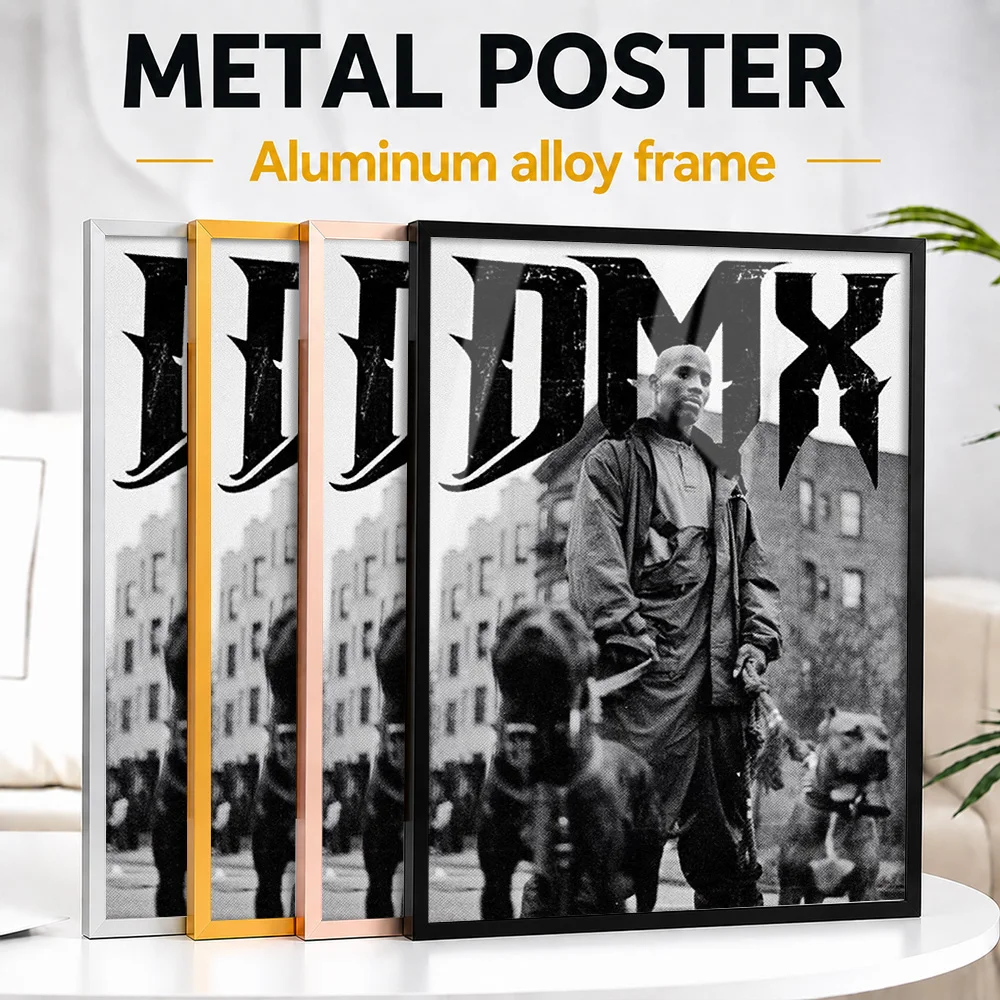 DMX American Rapper Music Metal Poster With Aluminum Alloy Frame Personalized Photo Vibrant Concert Style Wall Art For Bedroom
