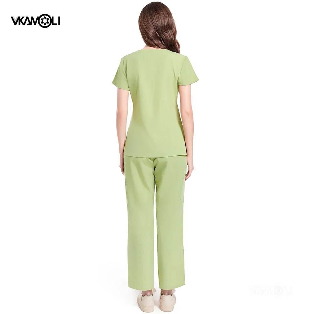 medical uniform women Slim fitting operating suit elasticity scrubs sets operating Workwear Nurse Surgeon Isolation Overalls