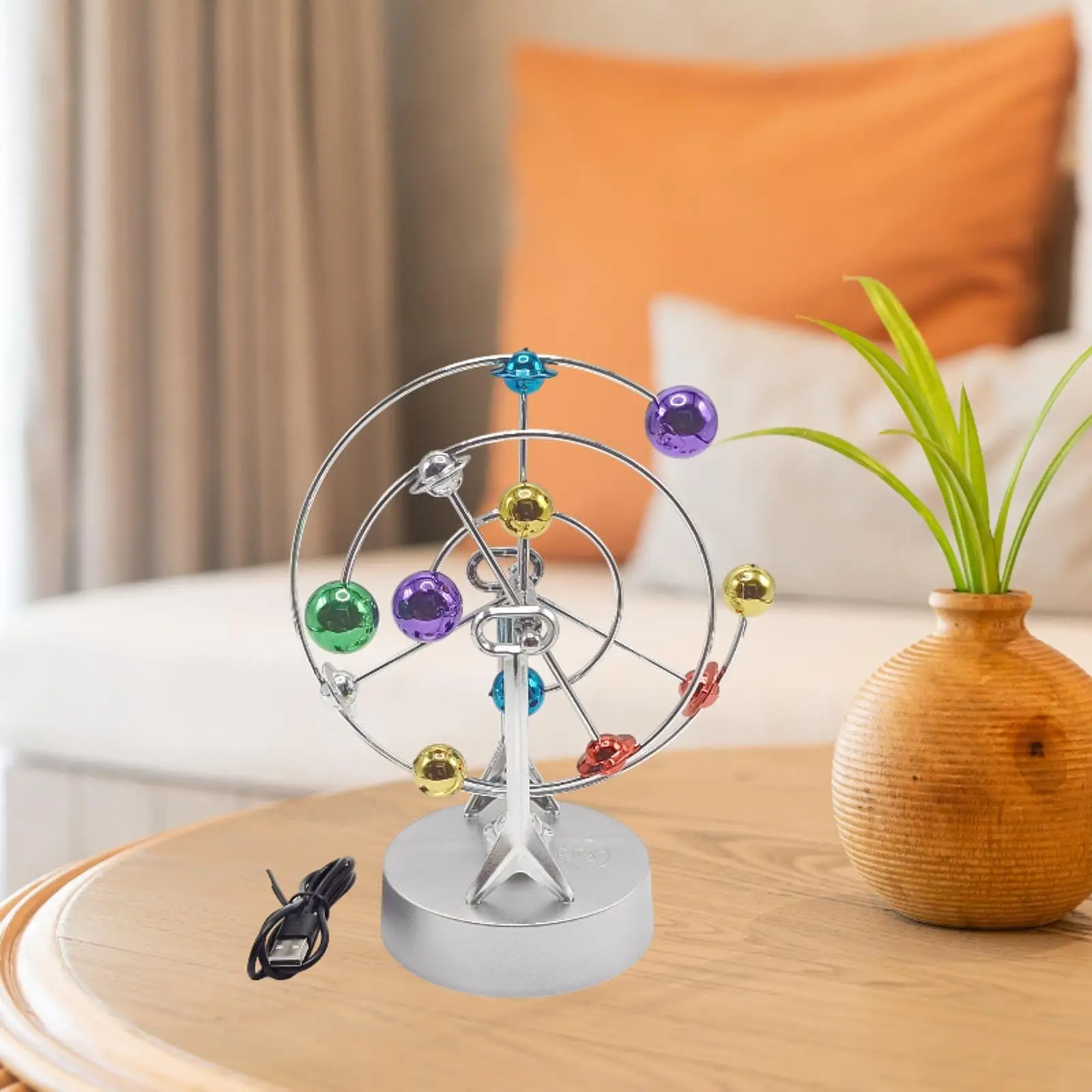 Perpetual Motion Swing Balls Desk Decor USB Home Office Desk Ornament Gift