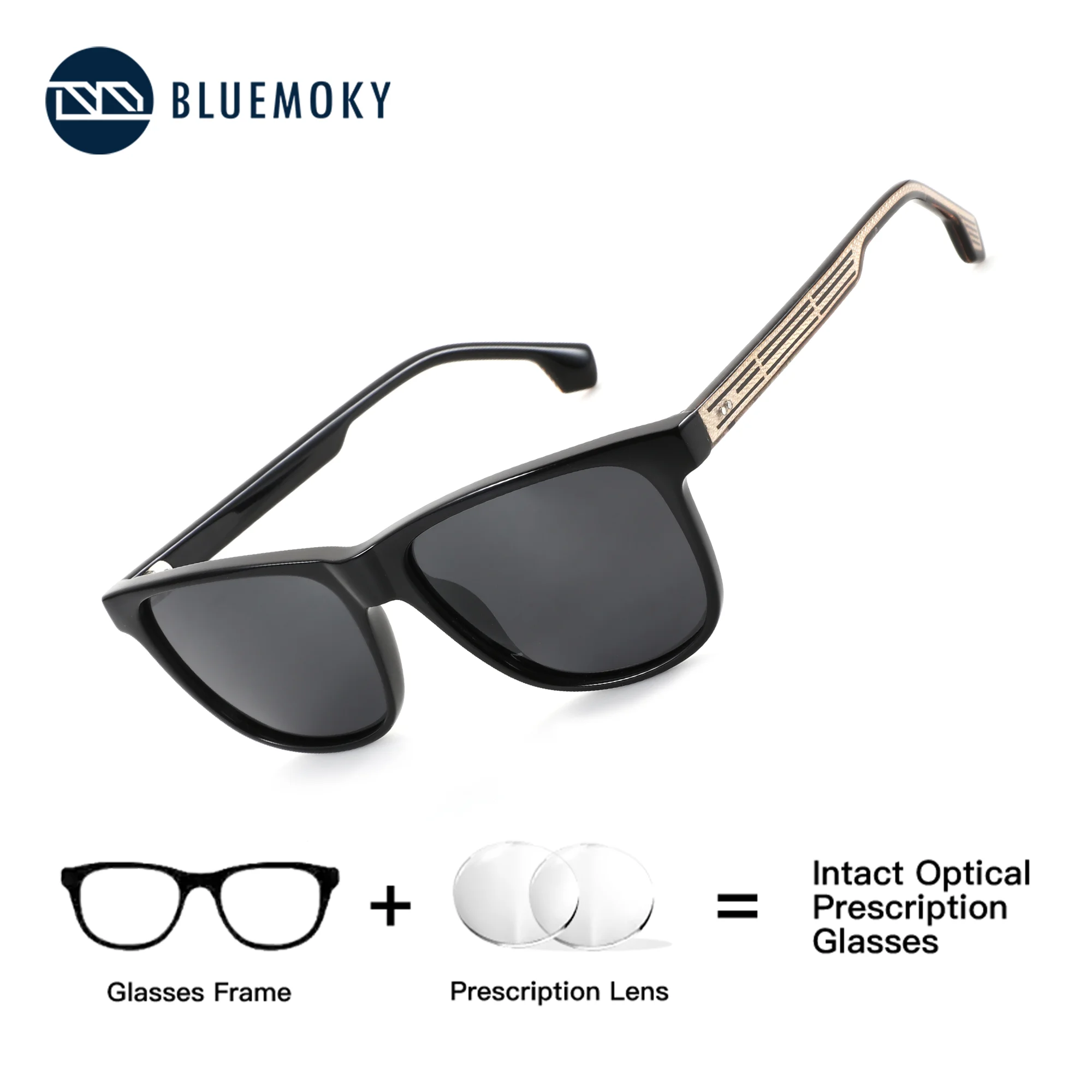 

Мужские квадратные солнцезащитные очки BLUEMOKY с ацетатной оправой, поляризационными линзами UV400, спортивный стиль, для близорукости, для активного отдыха, вождения, путешествий