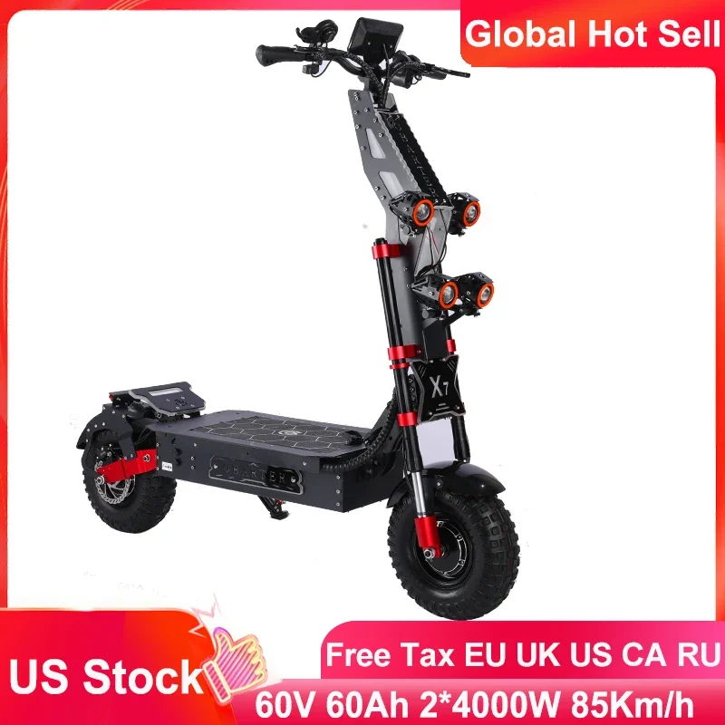 US Stock OBARTER X7 14inch 60V 60Ah Dual Motor 8000W Top Speed 85km/h Powerful Adults Electric Scooter Hydraulic Shock Absorptio