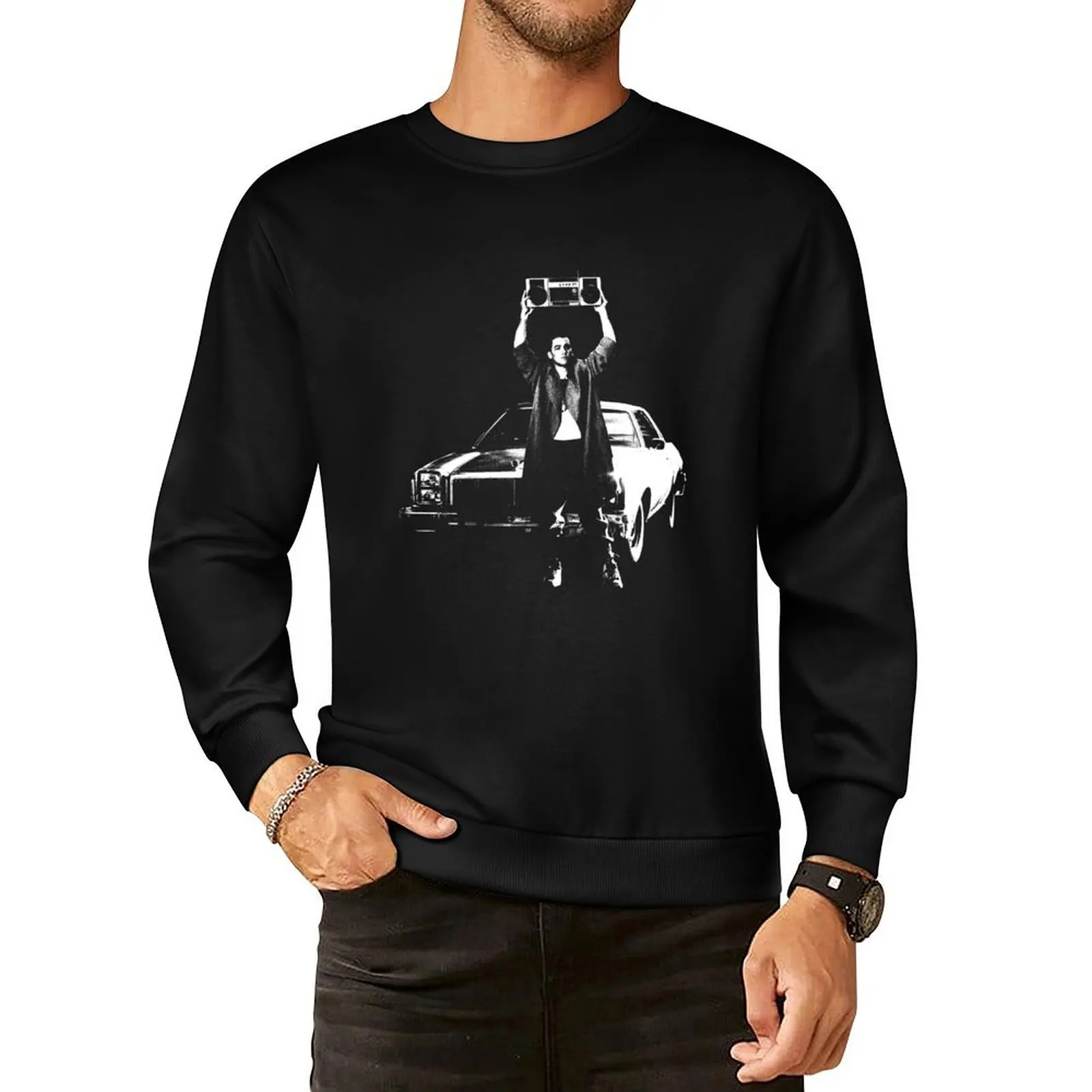 

Say Anything - The White Stencil Pullover Hoodie tracksuits aesthetic clothing sweatshirt male