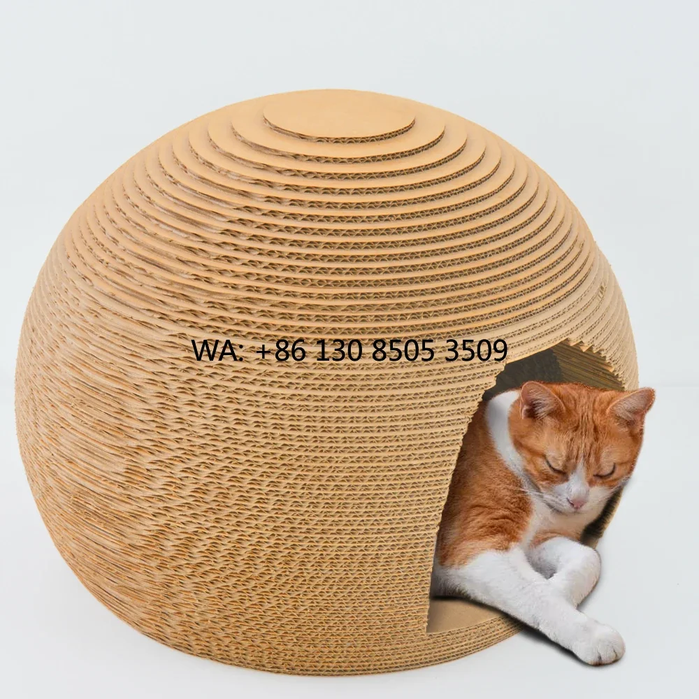 

Icle Brand-Cardboard Cat Scratching Feature Craft Paper Catnip Shaped Round Turbo Toys Scratcher-ic-0024-Ball