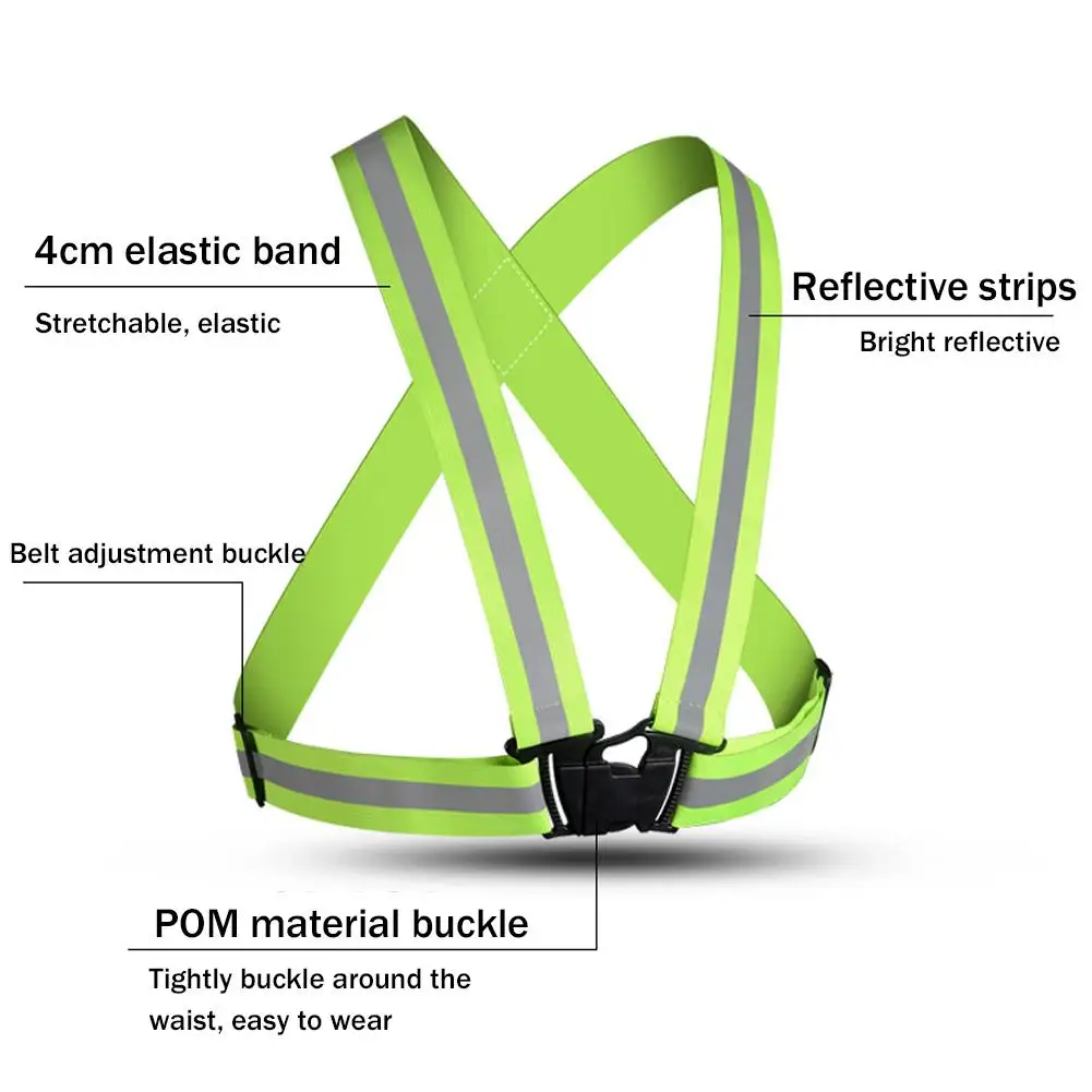Highlight Outdoor Reflective Vest Night Running Cycling Reflective-Cloth Adjustable Safety-Vest Riding Equipment