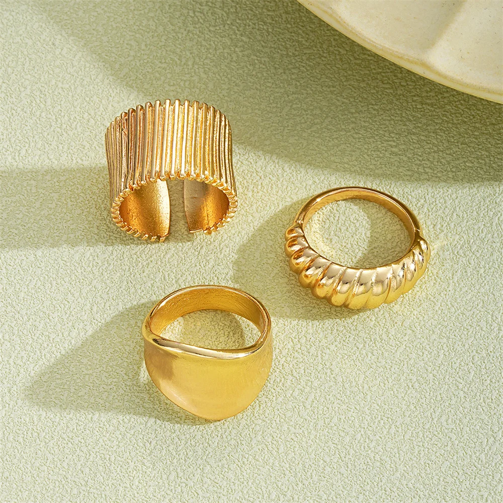 Gold Irregular Design Water Droplet Ring Vintage Jewelry For Women Trendy Adjustable Rings Piece Unique Minimalist Gift