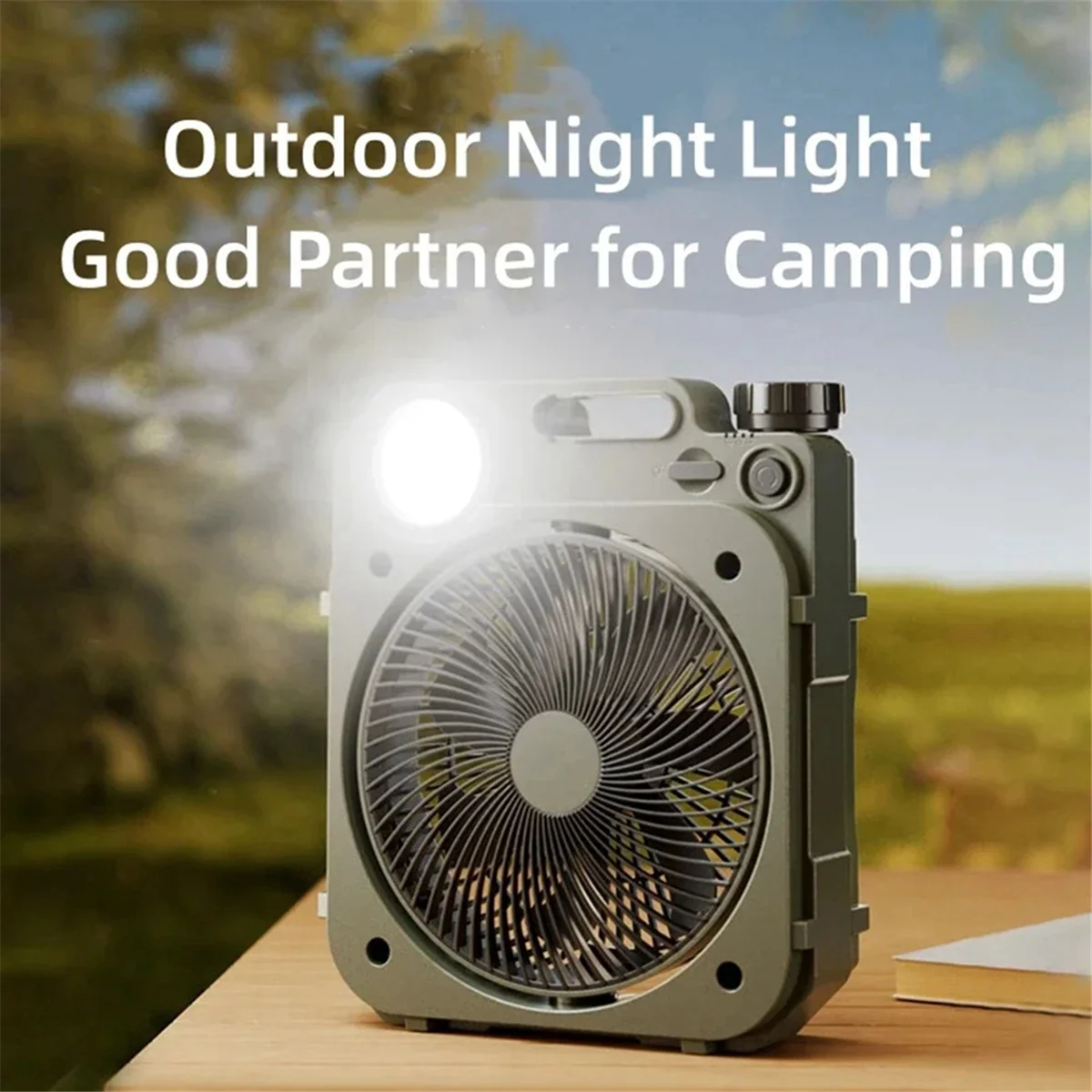 20000mAh Camping Fan Rechargeable Desktop Portable Circulator Outdoor Wireless Ceiling Electric Fan with LED Lighting A