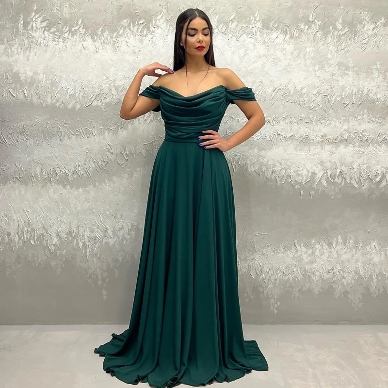 

Thinyfull Formal A-Line Prom Dresses Off The Shoulder Evening Dress Saudi Arabia Dubai Night Cocktail Party Gowns Custom Size