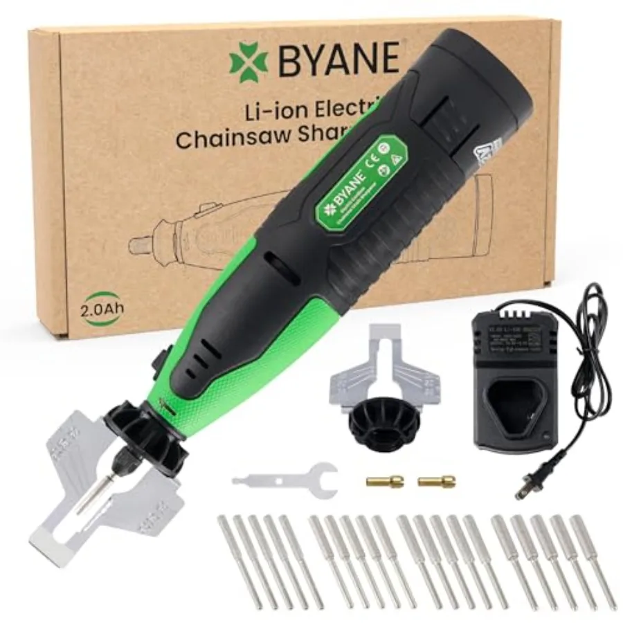 

Cordless Diamond, 12V Portable Chain Saw Sharpener Tool, 2000mAh Battery Mini Grinder with 20Pcs Diamond Chainsaw Sharpening Bi