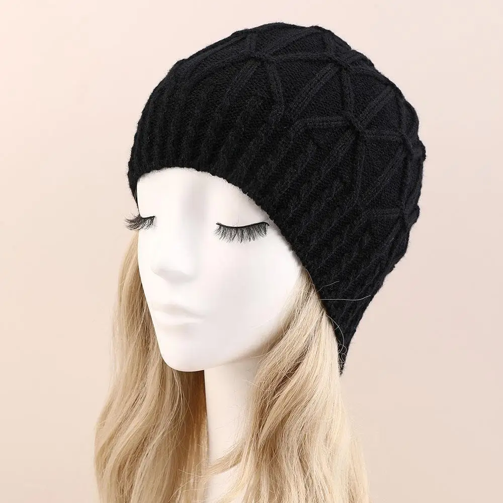 1Pcs Winter Thicken Warm Woolen Knitted Hats For Women Outdoor Coldproof Casual Brimless Hat Unisex  Solid Color Casual Beanies