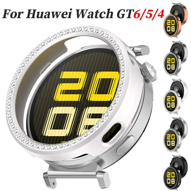 

Bling PC Hollow Case Frame for Huawei Watch GT6 41mm Diamond Crystal Bumper Protector for Huawei GT4/5 41mm Shell Accessorie