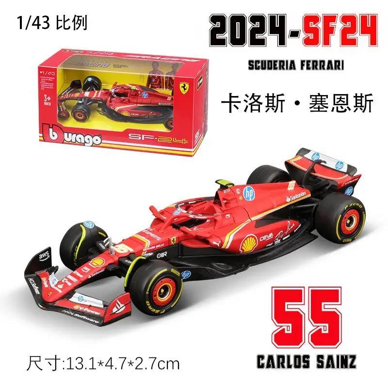 Nieuw Op Voorraad 1/43 Bburago Mclaren Red Bull Ferrari Miami F1 Speciale Coating Leclerc Legering Model Auto Collectie Ontwerp Gift Speelgoed