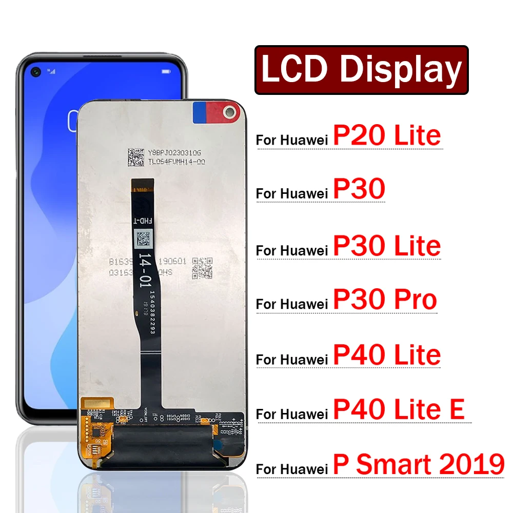 New LCD Display Touch Screen  Assembly Digitizer For Huawei P20 P30 P40 Lite E Pro P Smart 2019