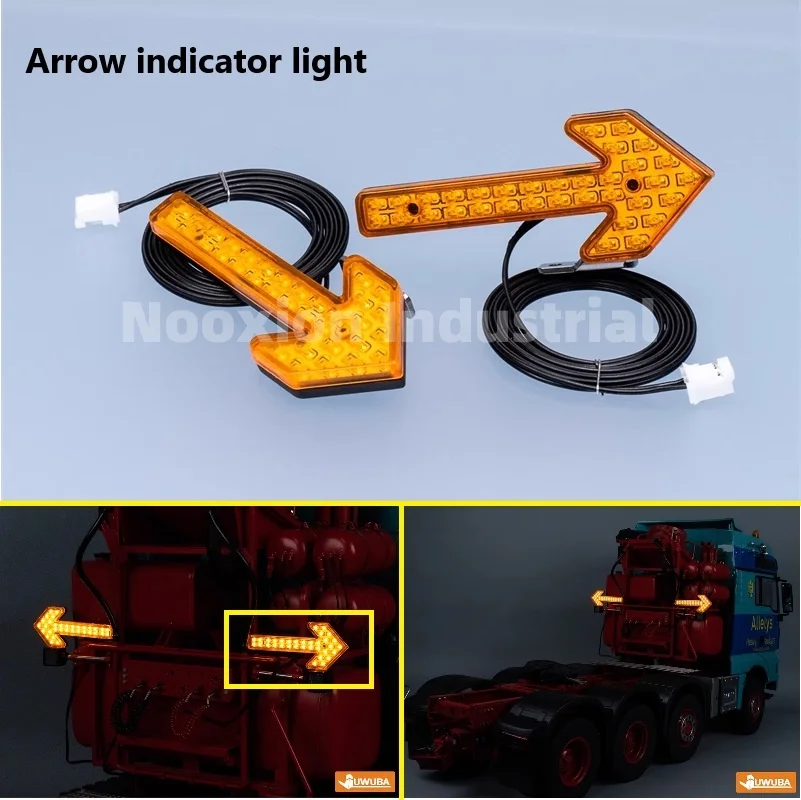 JUWUBA LED Arrow Light Warning Lamp Double Flash for 1/14 Tamiya RC Dump Truck SCANIA 770S R620 VOLVO BENZ Arocs MAN TGX Car