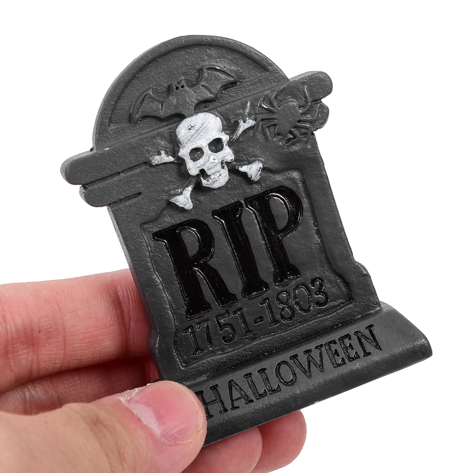 

6pcs Miniature Tombstone Halloween Decoration Resin Craft Grave Stone Props For Haunted House Party Yard Cemetery Decor